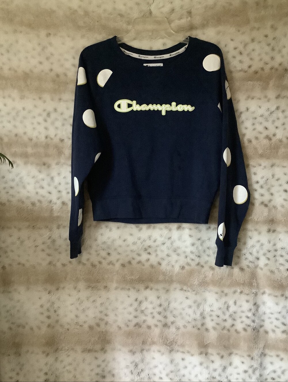 Navy Blue with Lime Green Champion Sweatshirt. Only Worn Once. Size Medium (M)